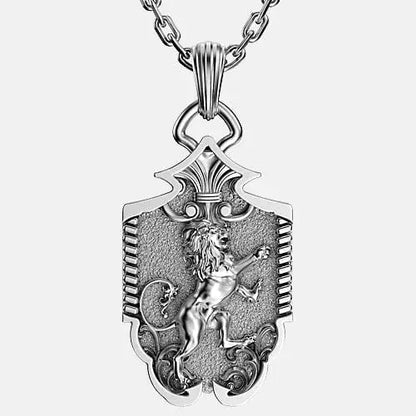 Pendentif lion écusson argent By Art Caribe - Passeport Cases