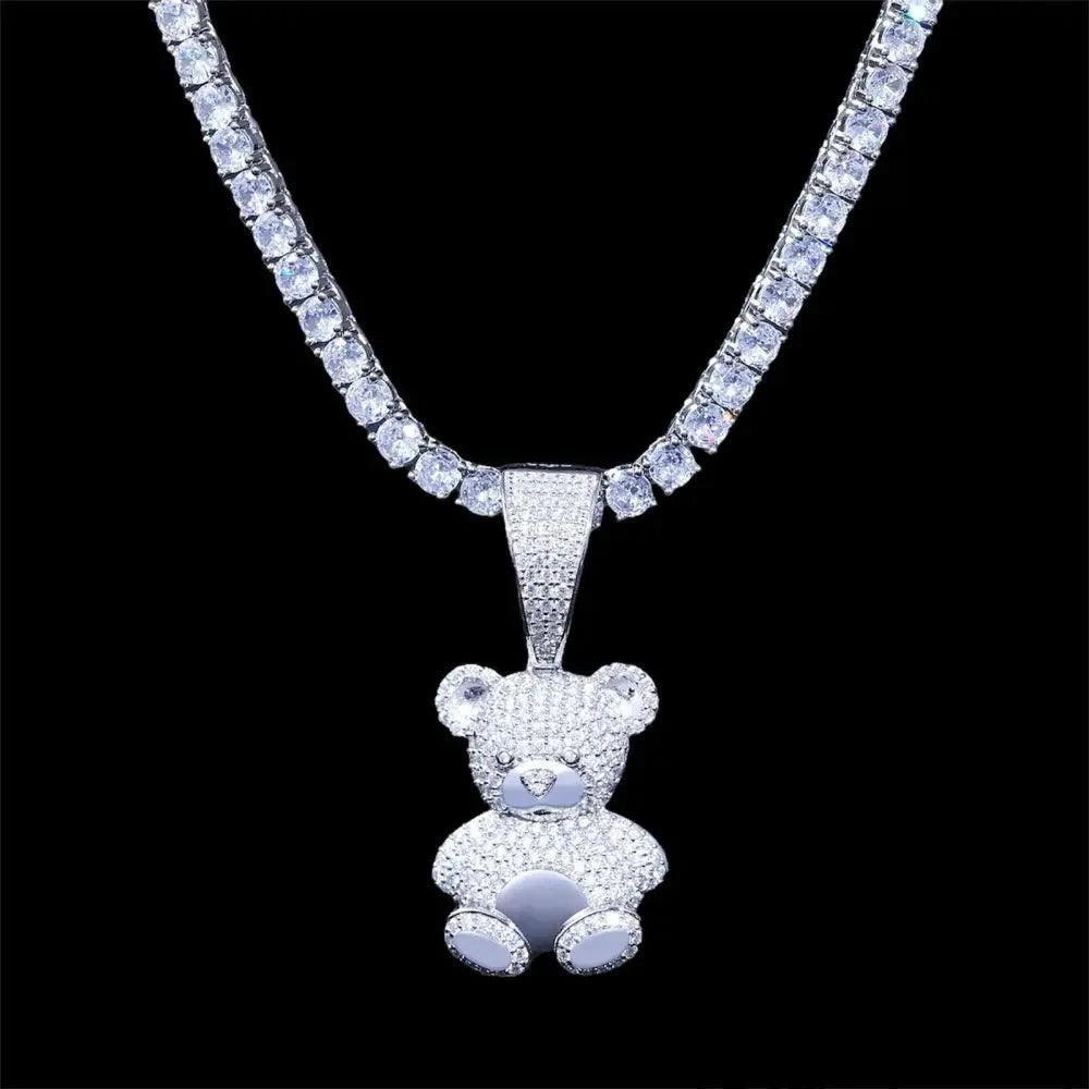 Pendentif ours en peluche avec diamants moissanite - Passeport Cases