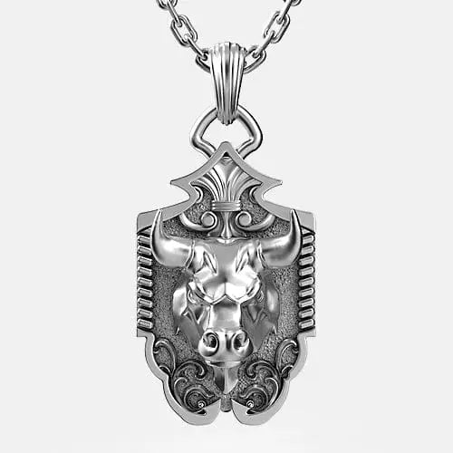 Pendentif taureau argent By Art Caribe - Passeport Cases