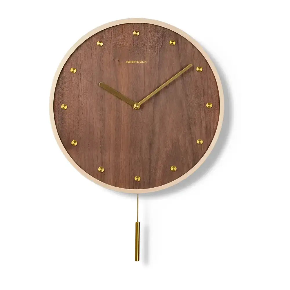 Pendule en Bois - Couleur Bois balancier Rond - Horloges murales