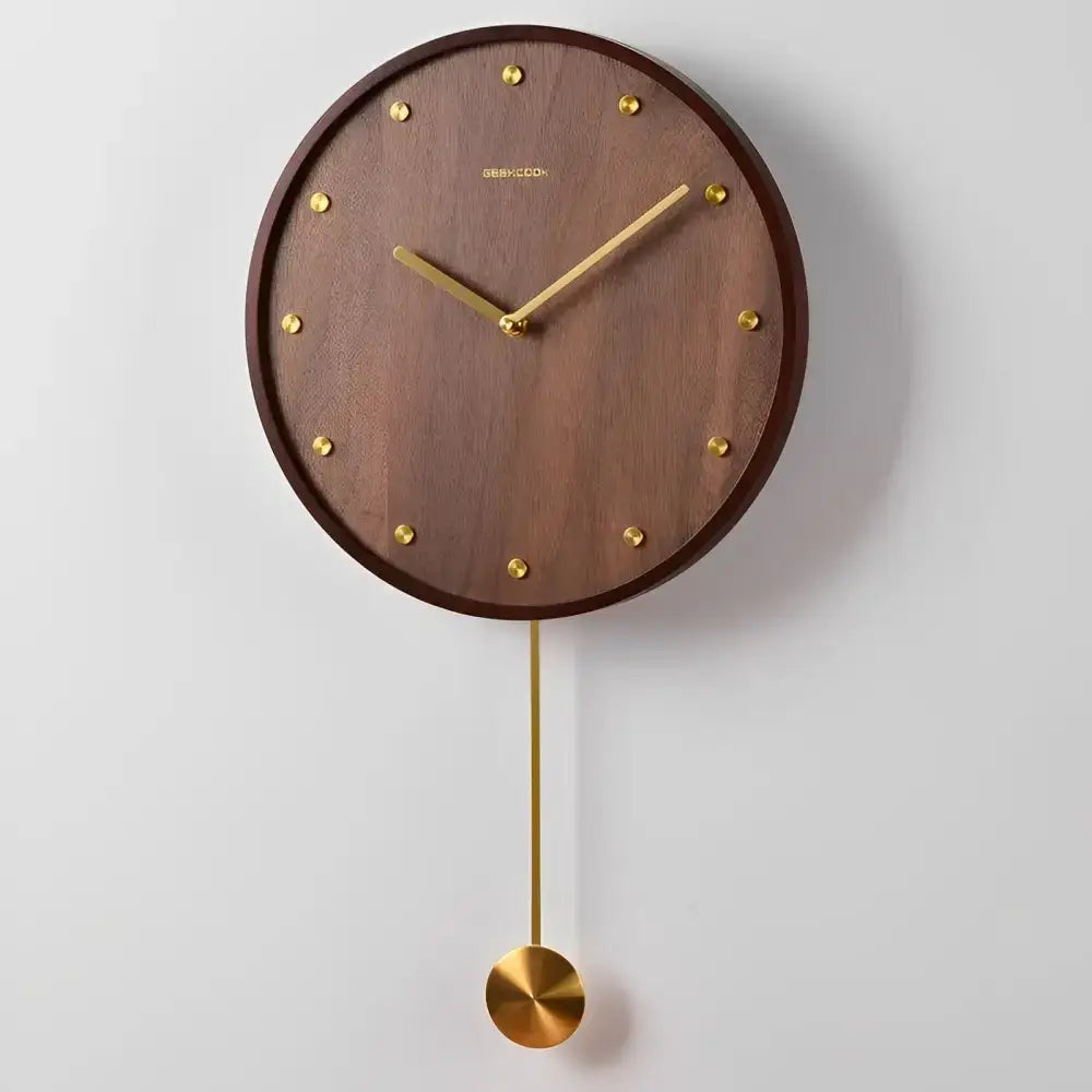 Pendule en Bois - Couleur Bois balancier Rond - Horloges murales