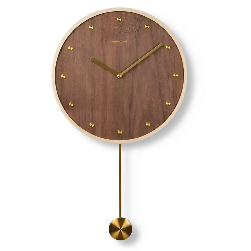 Pendule en Bois - Couleur Bois balancier Rond - Horloges murales