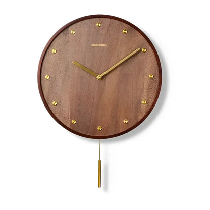 Pendule en Bois - Couleur Bois balancier Rond - Horloges murales