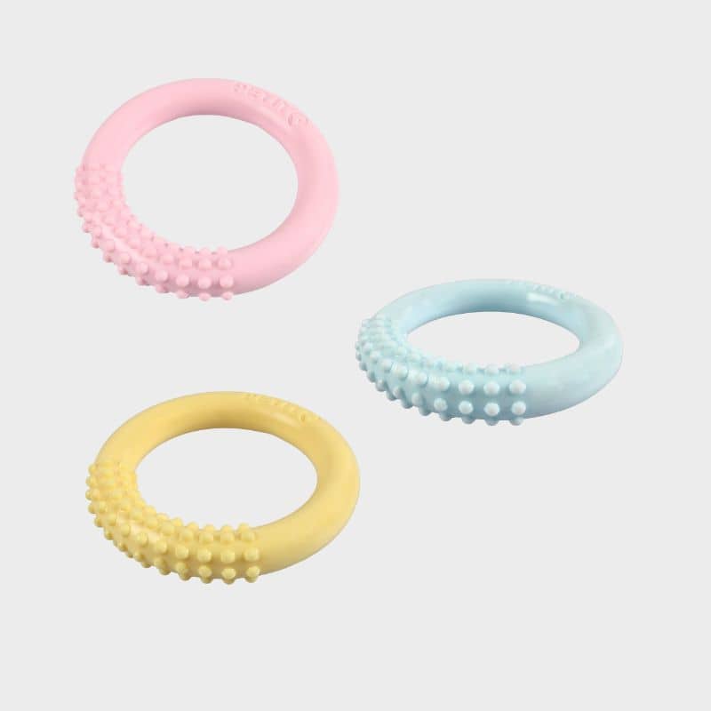 Brinquedo de mascar para filhotes - TPR Dental Ring (3 cores disponíveis)