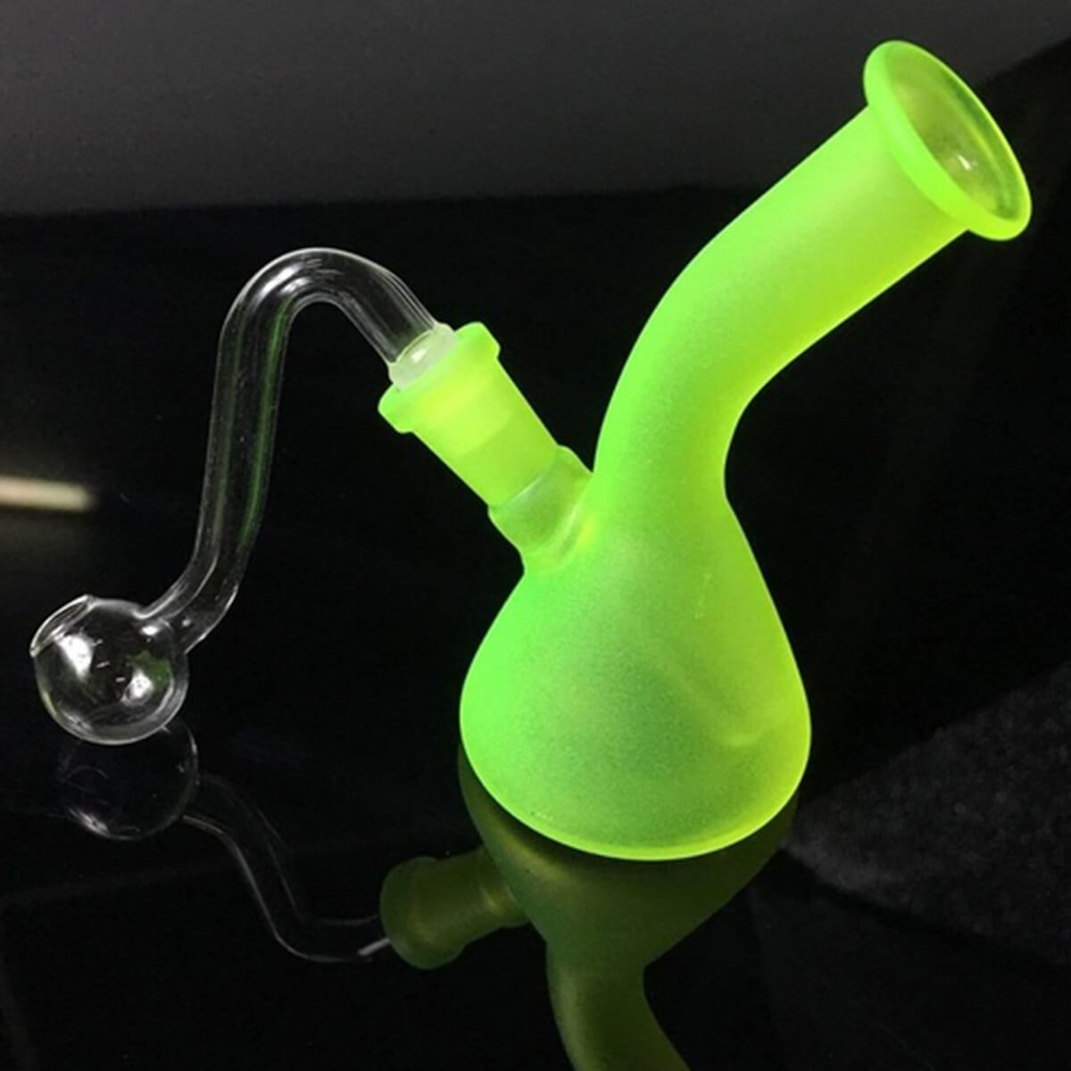 Bubbler Jaune Fluo – Pipe à Eau Miniature Luminescente