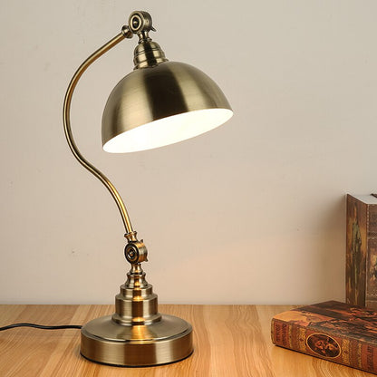 Petite Lampe de Bureau Vintage en Cuivre