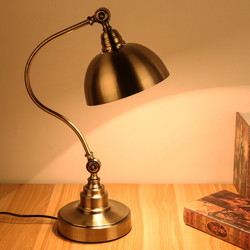 Petite Lampe de Bureau Vintage en Cuivre