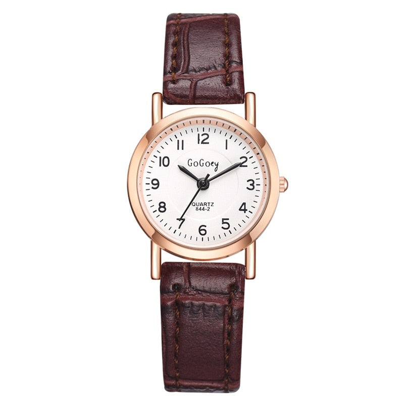 Petite montre marron femme vintage