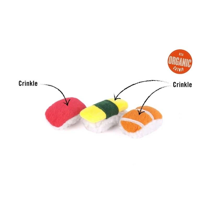 Ecological toy for cats at catnip - Set of sushi slugs sensory stimulars