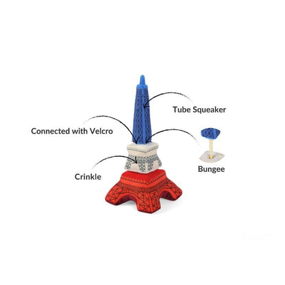 Giocattolo ecologico per cani a forma di una torre Eiffel - resistente e divertente