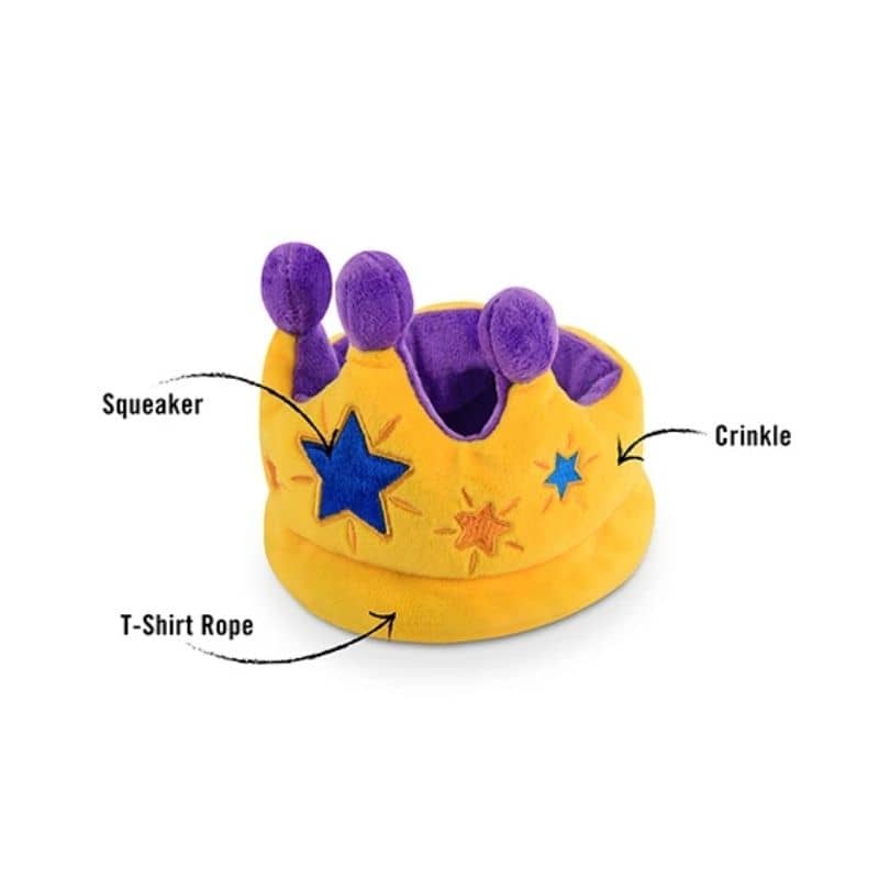 Dog toy in plush - Royal Crown with Couineur (2 sizes available)