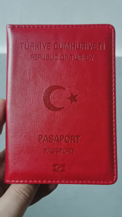 Protective case for Turkish passport with RFID security and authentic design