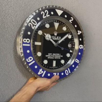 Horloge Murale de Luxe - Style Rolex GMT Master II "Batman"