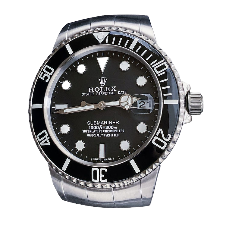 Horloge murale XL inspirée Rolex Submariner noire
