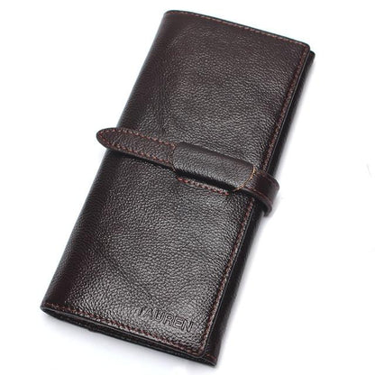 Portefeuille Long Homme Cuir Café