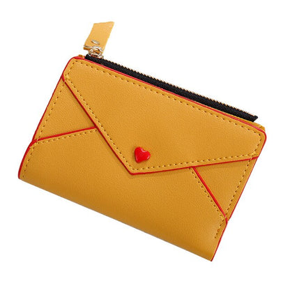 Petit Portefeuille Love Letter Jaune zippee pas cher