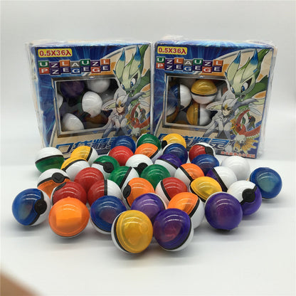 Set de 36 bolas Pokémon pequeñas con figura y pegatina