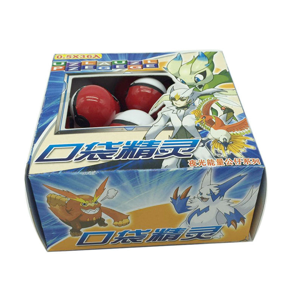 Set de 36 bolas Pokémon pequeñas con figura y pegatina