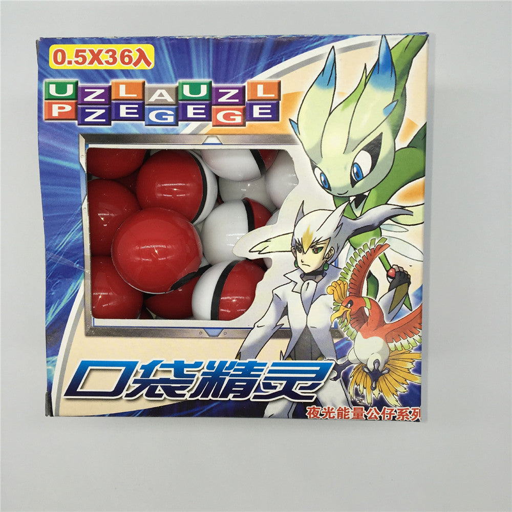 Set de 36 bolas Pokémon pequeñas con figura y pegatina