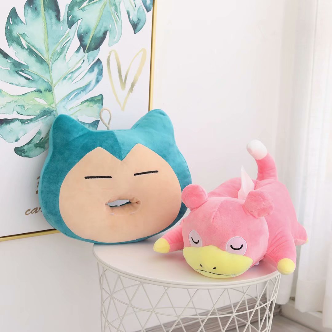 Distributeur de Serviettes en Peluche Snorlax & Slowpoke