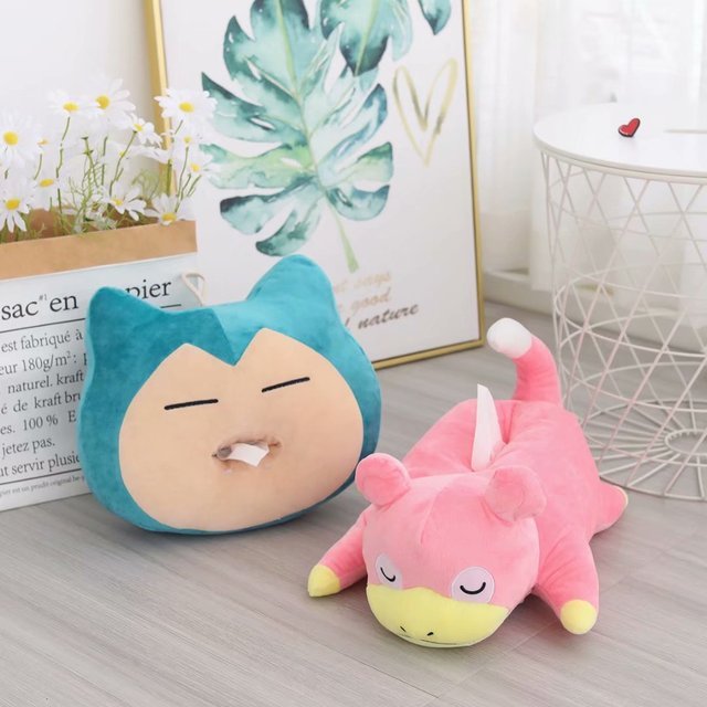 Distributeur de Serviettes en Peluche Snorlax & Slowpoke