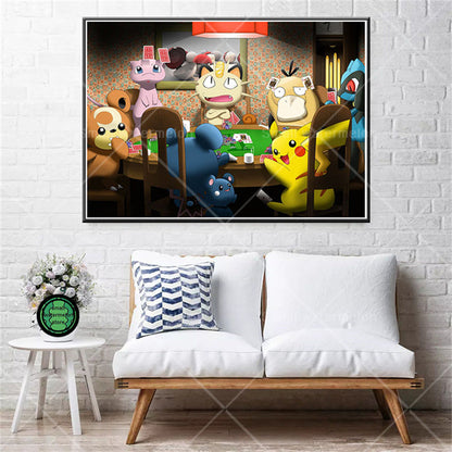 Affiche artistique Pokémon : Ash, Pikachu et amis