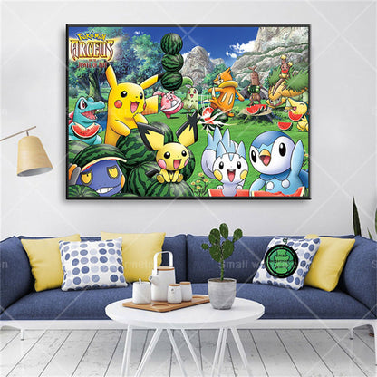 Affiche artistique Pokémon : Ash, Pikachu et amis