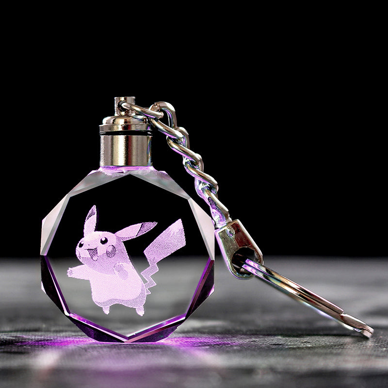 Colgante de cristal Pokémon 3D avec lumière - 53 motifs uniques