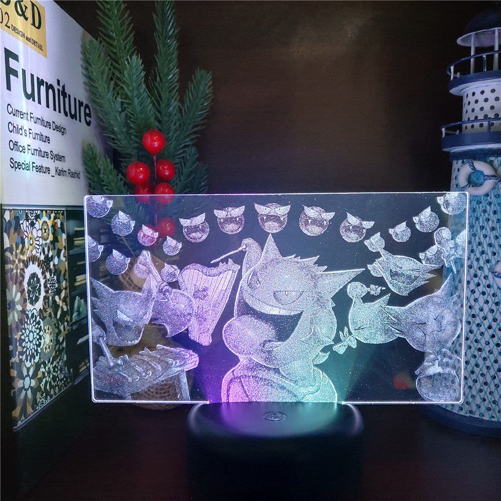 Lampe Nocturne LED 3D Gengar Pokémon - Ambiance Magique