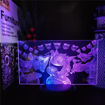 Lampe Nocturne LED 3D Gengar Pokémon - Ambiance Magique