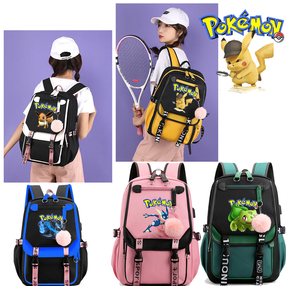 Mochila Pokémon avec Compartiment pour Ordinateur Portable - 41 Designs Uniques