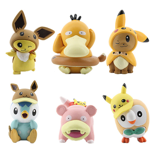 Ensemble de Figurines Cosplay Pokémon – 6 Pièces Adorables