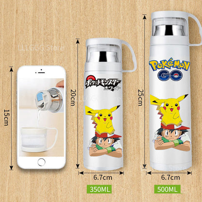 Bouteille Thermos Pokémon 350ML/500ML avec Motifs Variés