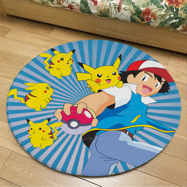 Runder Flanel Pokemon Teppich in vielen Motiven kaufen