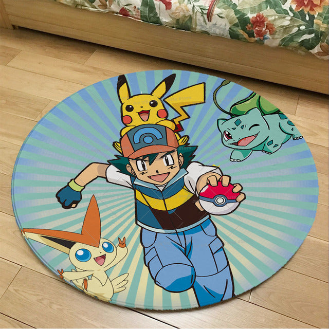 Runder Flanel Pokemon Teppich in vielen Motiven kaufen