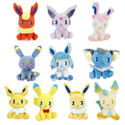 Ensemble de 10 Peluches Douces des Evolutions d'Eevee - 17 cm