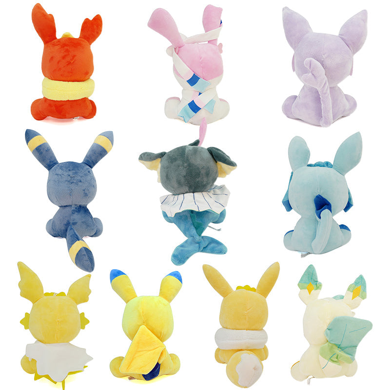 Ensemble de 10 Peluches Douces des Evolutions d'Eevee - 17 cm