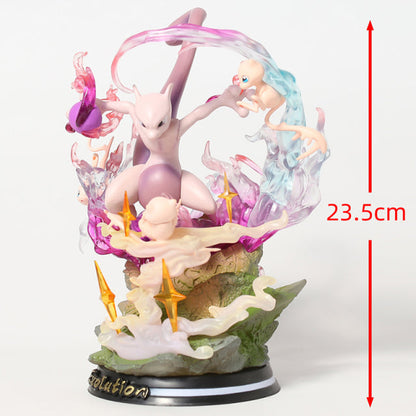 Figurine Mewtwo avec Mew - 23 cm en PVC