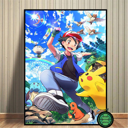 Pokemon Poster Kunstdrucke Ash Ketchum Pikachu Jigglypuff etc. kaufen