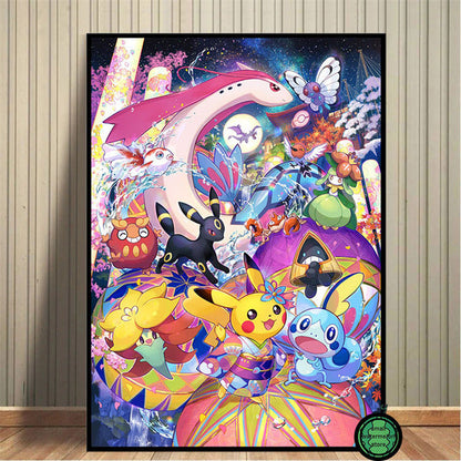 Affiche artistique Pokémon : Ash, Pikachu et amis