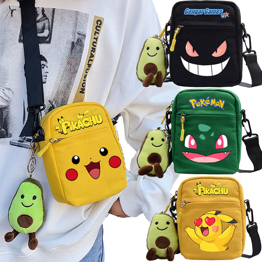 Sac Bandolera Pokémon en Nylon Durable avec Porte-Clés Avocat