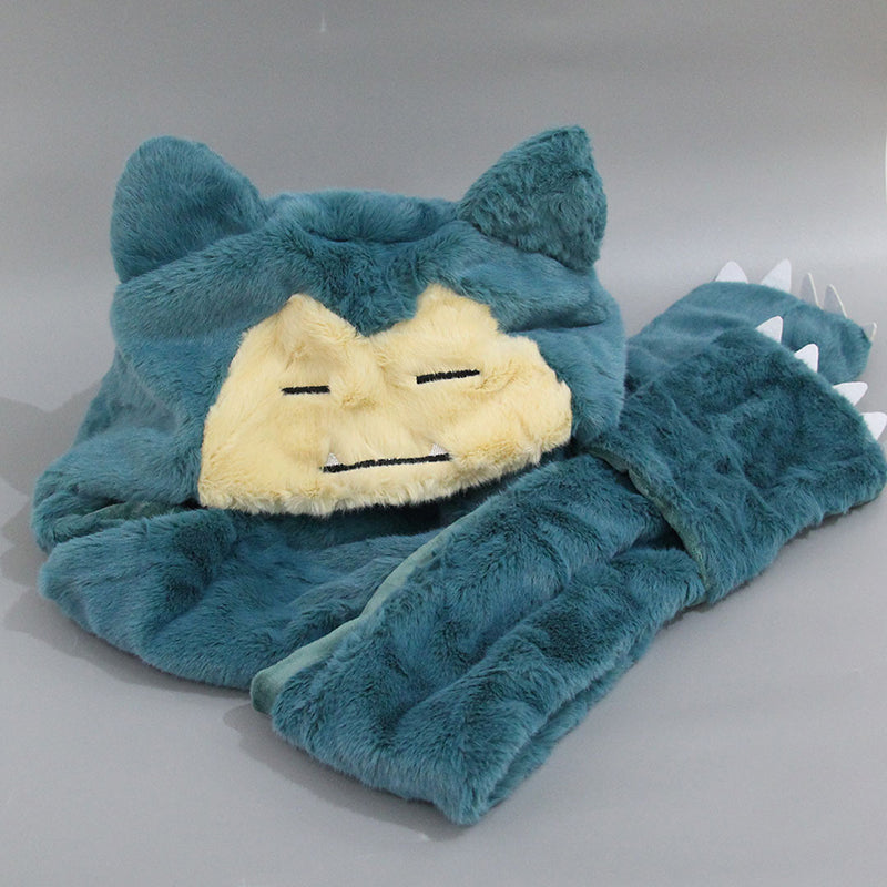 Gorro en peluche Relaxo Snorlax avec capuche et gants intégrés