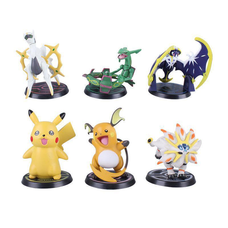 Sets de figuras de Pokemon Pikachu Mewtu y otros con 6 Pokemon cada uno