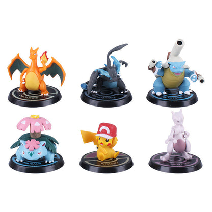 Sets de figuras de Pokemon Pikachu Mewtu y otros con 6 Pokemon cada uno