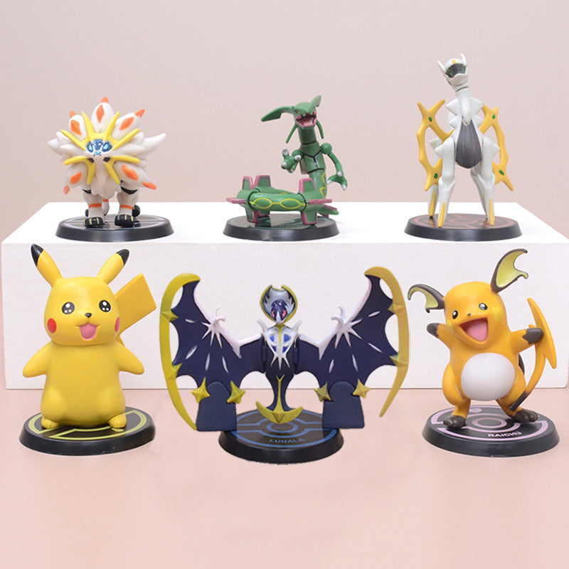 Sets de figuras de Pokemon Pikachu Mewtu y otros con 6 Pokemon cada uno