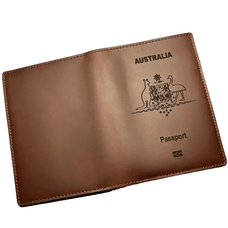 Protège passeport Australien (En cuir véritable) - Passeport Cases