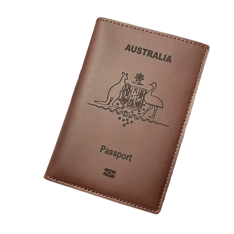 Protège passeport Australien (En cuir véritable) - Passeport Cases