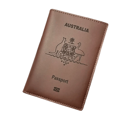 Protège passeport Australien (En cuir véritable) - Passeport Cases