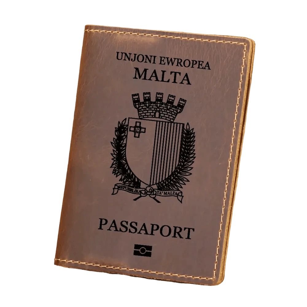 Protège passeport Maltais (En cuir véritable) - Passeport Cases