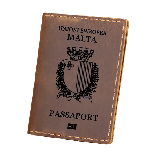 Protège passeport Maltais (En cuir véritable) - Passeport Cases